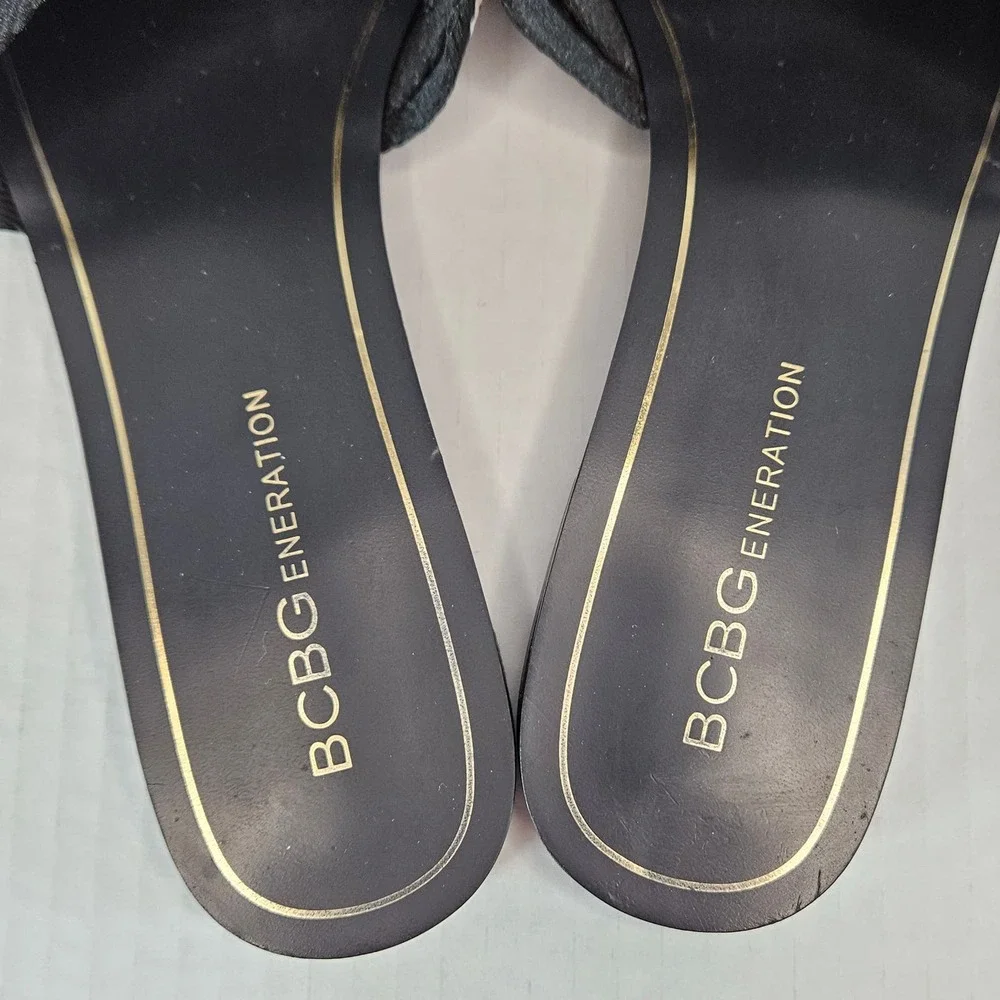Women's BCBGeneration Black/White‎ Krista Logo Slides Size 6.5